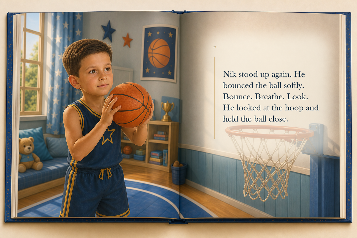 The First Basket - illustrated story page 6